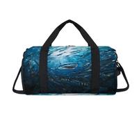 Sac de sport Ocean Cartoon Shark avec compartiment à chaussures, sac de voyage pour le w nd, organisateur de bagages pour femmes, hommes, enfants, filles, garçons