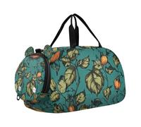 Sac de sport orange motif citrouille maléfique avec compartiment à chaussures pour voyage, sport, w nd