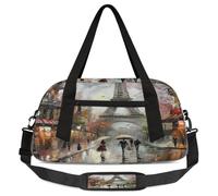 Sac de sport Paris France Tour Eiffel peinture à l'huile pour enfants garçons filles adolescents Sports Gym Bag for Weekender Travel Gymnastique Dance Ballet, multicolore