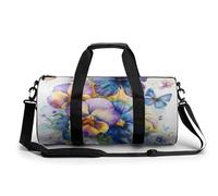 Sac De Sport Pensée Fleurs Papillons Sac De Voyage Rond Sacs De Sport Sac De Sport