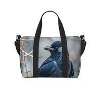 Sac de sport Pitbull Dogs - Sac de voyage pour homme et femme - Sac de voyage avec compartiment à chaussures, Oiseaux corbeaux noirs, Taille unique, Sac de voyage