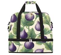 Sac de sport pliable avec compartiment pour chaussures et chaussures - Motif feuilles de figuier - Grande capacité - Pour homme et femme