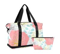 Sac de sport pliable avec fleurs colorées pour le sport, le voyage, la nuit avec trousse de toilette pour le sport, fleurs colorées de printemps, 1 size