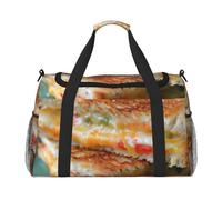 Sac de sport pliable de grande capacité avec imprimé sandwichs au fromage pour activités de plein air