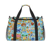Sac de sport pliable de grande capacité pour activités de plein air Motif carte des États-Unis