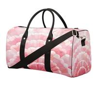 Sac de sport pliable en forme d'éventail rose avec bretelles