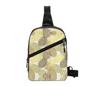 Sac de sport pliable exotique avec plusieurs poches, tissu polyester résistant à l'eau, sac à dos de voyage compact avec motif ananas tropicaux exotiques