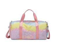 Sac de Sport Pliable for Filles et Femmes, Sac de Sport for Adolescentes, Voyage, séparation sèche et Humide, Simple épaule, Yoga, Fitness(Silver Wire Yellow)