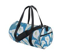 Sac de sport pliable Motif lys Calla Blanc/bleu