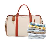 Sac de sport pliable pour voyage - Grand sac de voyage pliable | Sac fourre-tout pliable pour le week-end, organiseur de grande capacité, sac de rangement avec compartiments séparés et sangles, Blanc