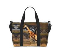 Sac de sport polyvalent avec imprimé girafe africaine majestueux - Compagnon pour vos voyages et vos exercices de remise en forme, noir, One Size