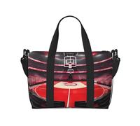 Sac de sport polyvalent imprimé arènes de basket-ball, compagnon pour vos voyages et vos routines de remise en forme, noir, One Size