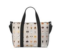 Sac de sport polyvalent imprimé race de chien, compagnon pour vos voyages et vos routines de remise en forme, noir, One Size