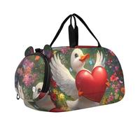 Sac de sport pour enfant avec panier de lapin de Pâques Motif tulipes, Love Dove Heart Wings Romantique, Classique