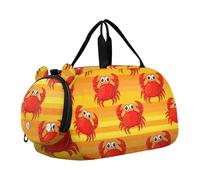 Sac de sport pour enfant Motif girafes colorées et florales Blanc, Crabes rouges mignons de dessin animé orange, Classique