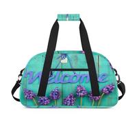 Sac de sport pour enfants, filles, garçons, femmes, hommes, 24 L, sac fourre-tout, sac fourre-tout, voyage, gym, danse, panneau en bois de bienvenue, couleur, (24L) UK, Organiseur de sac