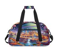 Sac de sport pour enfants, filles, garçons, femmes, hommes, 24 L, sac fourre-tout, voyage, gym, danse, cosmique, planète galaxie, couleur, (24L) UK, Organiseur de sac