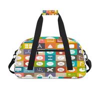 Sac de sport pour enfants, filles, garçons, femmes, hommes, 24 L, sac fourre-tout, voyage, gym, danse, enseignement mathématique, couleur, (24L) UK, Organiseur de sac