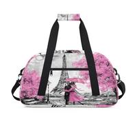 Sac de sport pour enfants, filles, garçons, femmes, hommes, 24 L, week-end, sac fourre-tout, voyage, gym, danse, romantique, France, Tour Eiffel, couleur, (24L) UK, Organiseur de sac