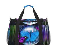 Sac de sport pour femme avec compartiment, sac de sport avec compartiment, sac fourre-tout pour homme, sac fourre-tout pour femme, sac à main de week-end pour femme, Noir , Taille unique