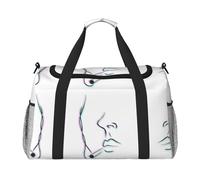 Sac de sport pour femme avec compartiment, sac de sport avec compartiment, sac fourre-tout pour homme, sac fourre-tout pour femme, sac à main de week-end pour femme, Noir , Taille unique