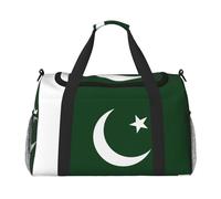 Sac de sport pour femme avec imprimé drapeau du Pakistan, noir, One Size