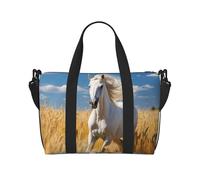 Sac de sport pour femme avec imprimé étalon blanc, noir, One Size