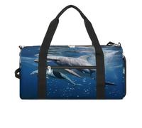 Sac de sport pour femme et homme avec compartiment à chaussures - Étanche - Sac de voyage - Sac de sport pour le sport, les gymnases, le yoga, Jolis dauphins., Taille unique