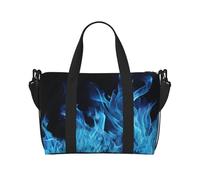 Sac de sport pour femme et homme - Sac de voyage fourre-tout mignon papillon violet - Sac de voyage en toile pour voyage, natation, fitness, entraînement, Flamme bleue., Taille unique