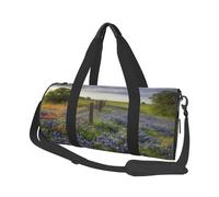 Sac de sport pour femme et homme - Sac de voyage fourre-tout Texas Bluebonnets - Sac de week-end en toile pour voyage, natation, fitness, entraînement, sport, noir, taille unique, Noir , Taille unique