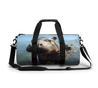 Sac de sport pour femme et homme - Sac de voyage mignon en toile pour bébé hippopotame - Sac de nuit pour voyage, natation, fitness, entraînement, sport, 45 cm/22,9 cm/22,9 cm, Style :, 17.7in/9in/9in