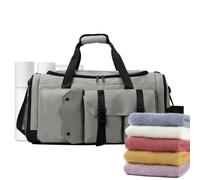 Sac de sport pour femme, grand sac de voyage imperméable - Sac à dos de voyage avec séparation sèche et humide pour gants d'extérieur, vêtements, bouteille, baskets, gris, Voir description, Voir