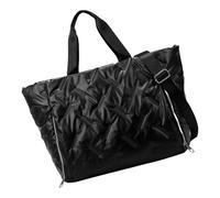 Sac de sport pour femme - Grande capacité - Sac à bandoulière tendance - Sac de week-end avec poignée supérieure, Couleur : noir.