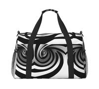 Sac de sport pour femme - Imprimé noir et blanc - Sac de voyage pour homme - Petit et moyen - Pour le week-end - Sac de sport pour femme