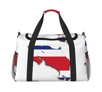 Sac de sport pour femme, sac de sport, sac de voyage, sac fourre-tout pour le week-end, sac de nuit avec drapeau du Costa Rica, noir, One Size