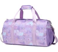 Sac de Sport pour Femme Sac de Voyage Enfant Fille Sac pour Gym Piscine Danse avec Compartiment à Chaussures et Poche Humide