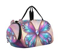 Sac de sport pour fille Motif chouettes mignonnes de Noël pour voyage, week-end, nuit, Magical Butterfly Neon Glow, Classique