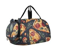 Sac de sport pour filles - Motif fleurs de cerisier rose - Sac de voyage pour le week-end - Sac de sport pour enfants, tranches de pizza ananas, Classique
