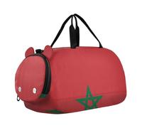 Sac de sport pour garçon avec compartiment à chaussures - Multifonctionnel - Pour la pratique de l'école, le sport, Drapeau national du Maroc, one size, Moderne/ajusté