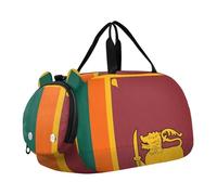 Sac de sport pour garçon avec compartiment à chaussures - Multifonctionnel - Pour la pratique de l'école, le sport, Drapeau national du Sri Lanka, TAILLE UNIQUE, Moderne/ajusté.