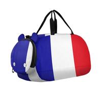 Sac de sport pour garçon Motif drapeau des terres australes et antarctiques avec compartiment à chaussures multifonction Weekender