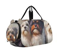 Sac de sport pour garçons âne mignon dessin animé cheval de nuit week-end sac de voyage fourre-tout sac de sport sac de danse, Portrait de groupe de chiens Lhassa Apso, Classique