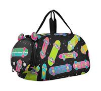 Sac de sport pour garçons avec flamants roses pour le w nd, le voyage, le sport, la danse, Skateboards colorés Noir, Classique