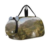 Sac de sport pour garçons - Bleu - Imprimé Edgar Degas - Weekender - Pour la nuit - Sac de voyage pour enfants, Paysage église coeur Andes, Classique