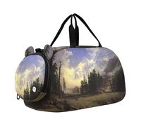 Sac de sport pour garçons - Bleu - Imprimé Edgar Degas - Weekender - Pour la nuit - Sac de voyage pour enfants, Paysage Bierstadt Albert Glacier Valley, Classique