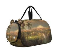 Sac de sport pour garçons - Bleu - Imprimé Edgar Degas - Weekender - Pour la nuit - Sac de voyage pour enfants, Paysage tropiques Église Frederic Edwin, Classique
