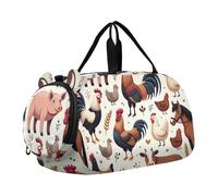 Sac de sport pour garçons et filles - Motif tortues de mer - Bleu, animaux de la ferme cochons coqs vaches, Classique