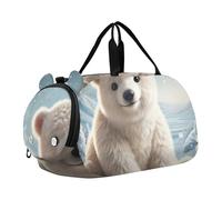 Sac de sport pour garçons et filles - Sac de voyage fourre-tout de danse - Motif chat romantique - Titanic Love, Ours polaire mignon hiver neige, Classique