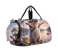 Sac de sport pour garçons et filles - Sac de voyage fourre-tout de danse - Motif chat romantique - Titanic Love, Titanic Otter Romantic Love, Classique