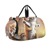 Sac de sport pour garçons et filles - Sac de voyage fourre-tout de danse - Motif chat romantique - Titanic Love, Chat romantique Titanic Love, Classique